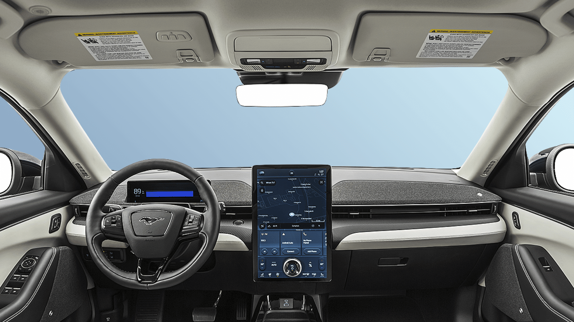 interior features and technology of mustang electric suv