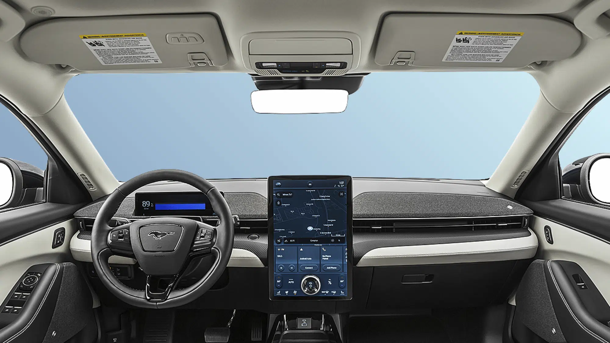 interior features and technology of mustang electric suv